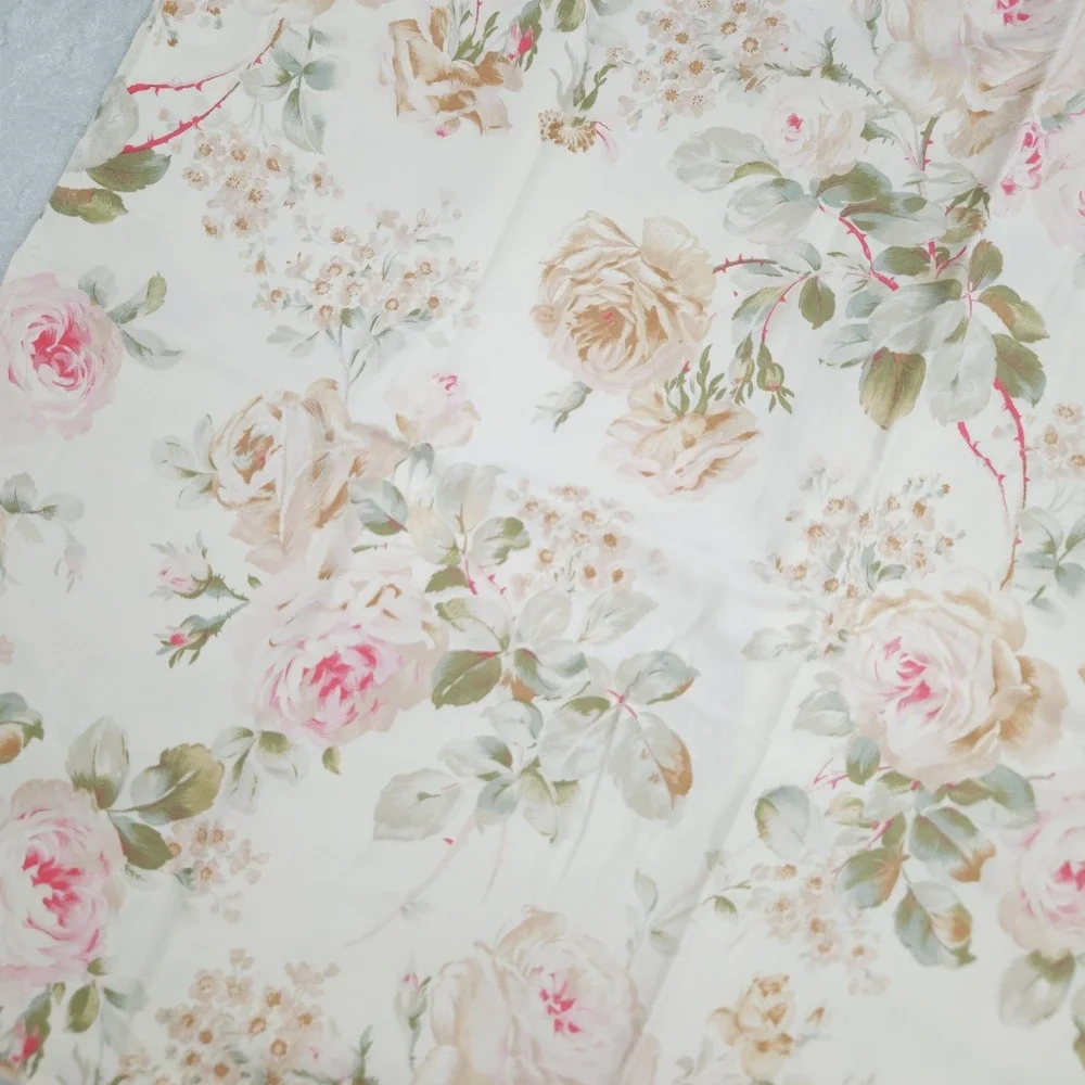 VTG Ralph Lauren Standard Sham Sateen Floral Flange Shabby Romantic Cottage 2pcs